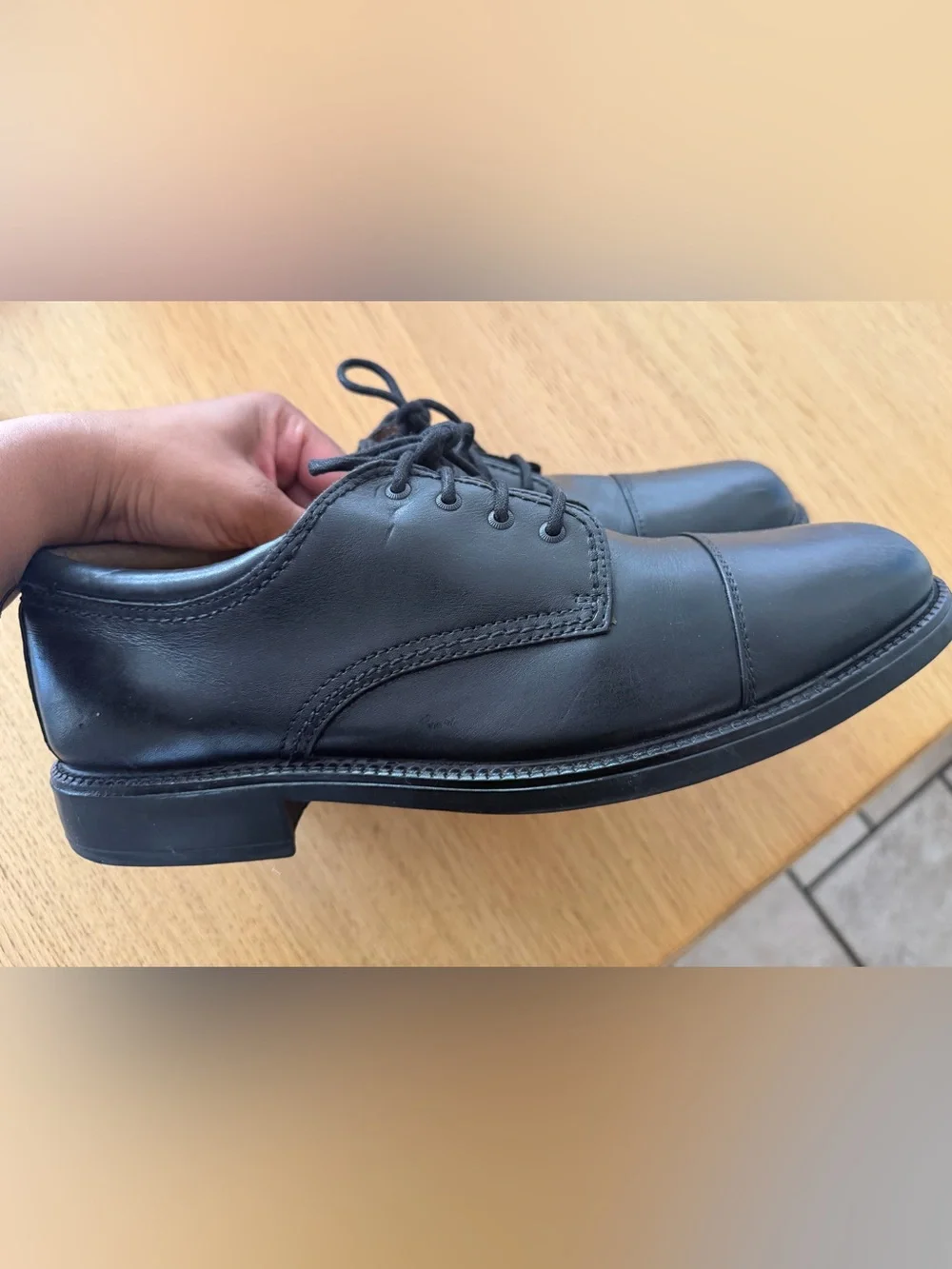 Dockers Men's Black Leather Cap Toe Lace-Up Oxford Dress Shoes US 11 M